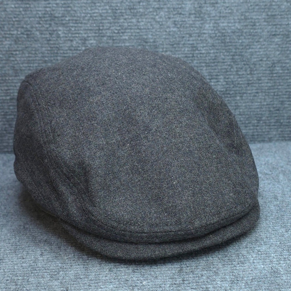 No Boundaries‎ Hat Classic Newsboy Cap Mens S M Gray Wool Blend Cabbie